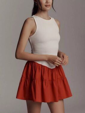 Daily Practice by Anthropologie Rib Tank Drop-Waist Twofer Mini Dress